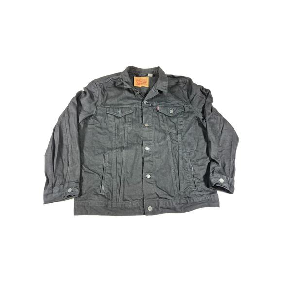 Levi's Denim Jacket Mens 2XL Black Dark Wash Cotton Jean Trucker XXL - Picture 1 of 7